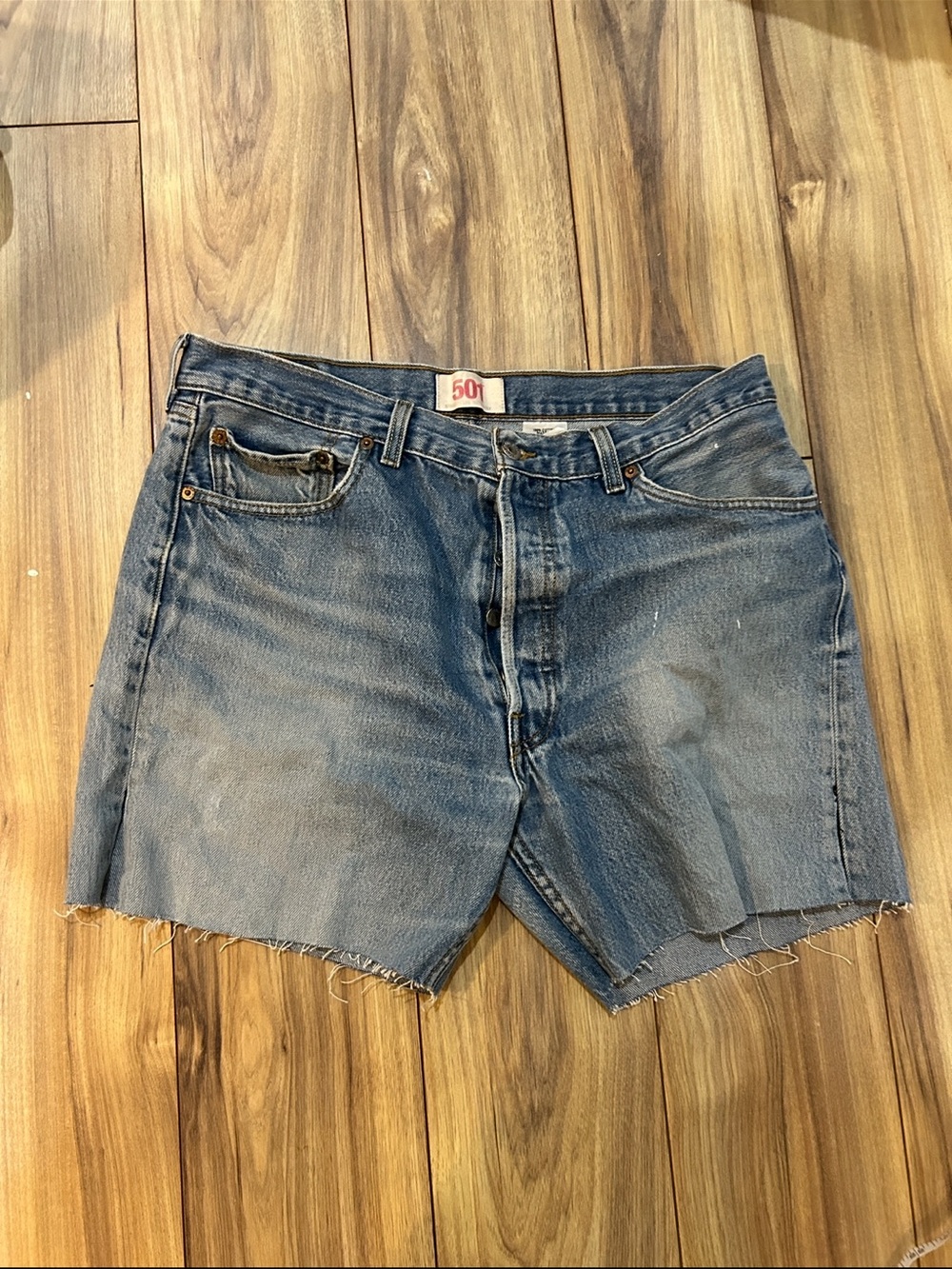 Levi's Vintage 501 Distressed Blue Cut-Off Jean Shorts